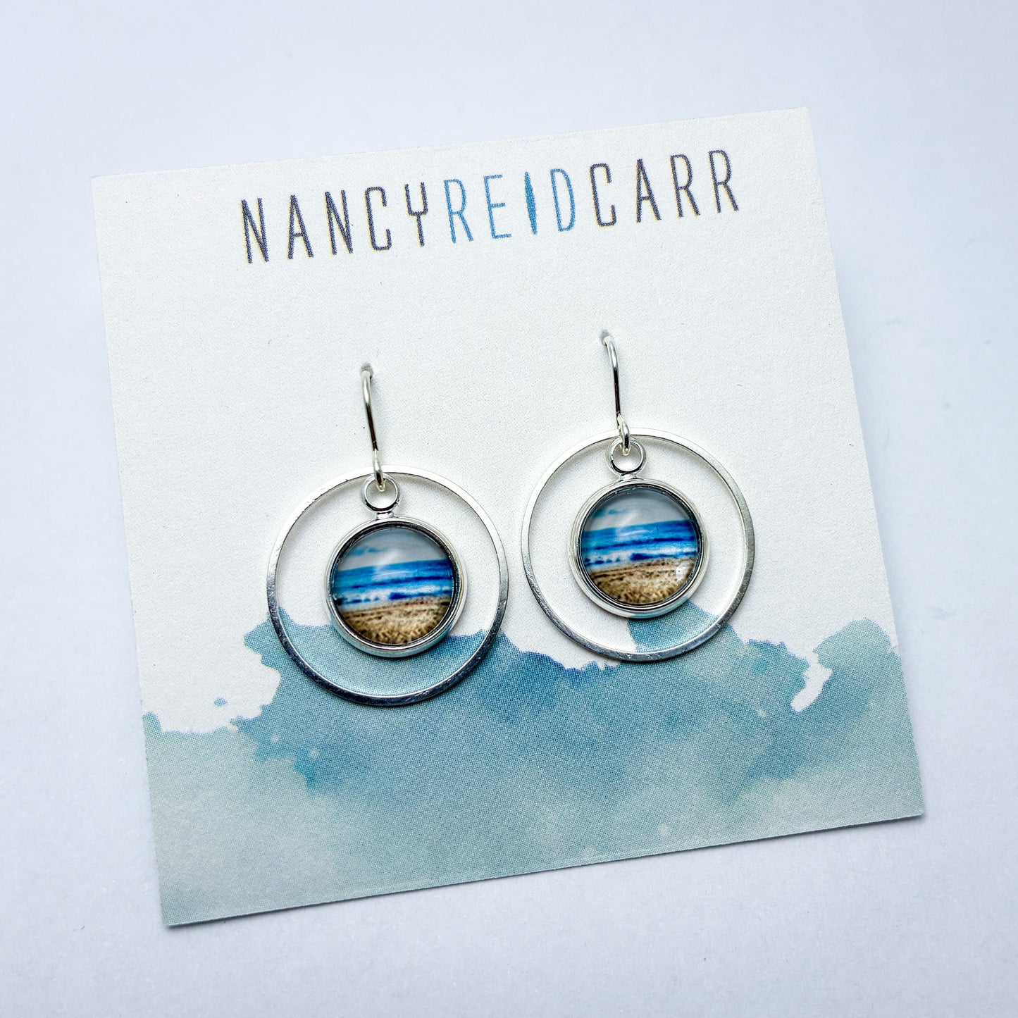 Breaking Waves - Orbit Drop Earrings - Ocean Wave Jewelry