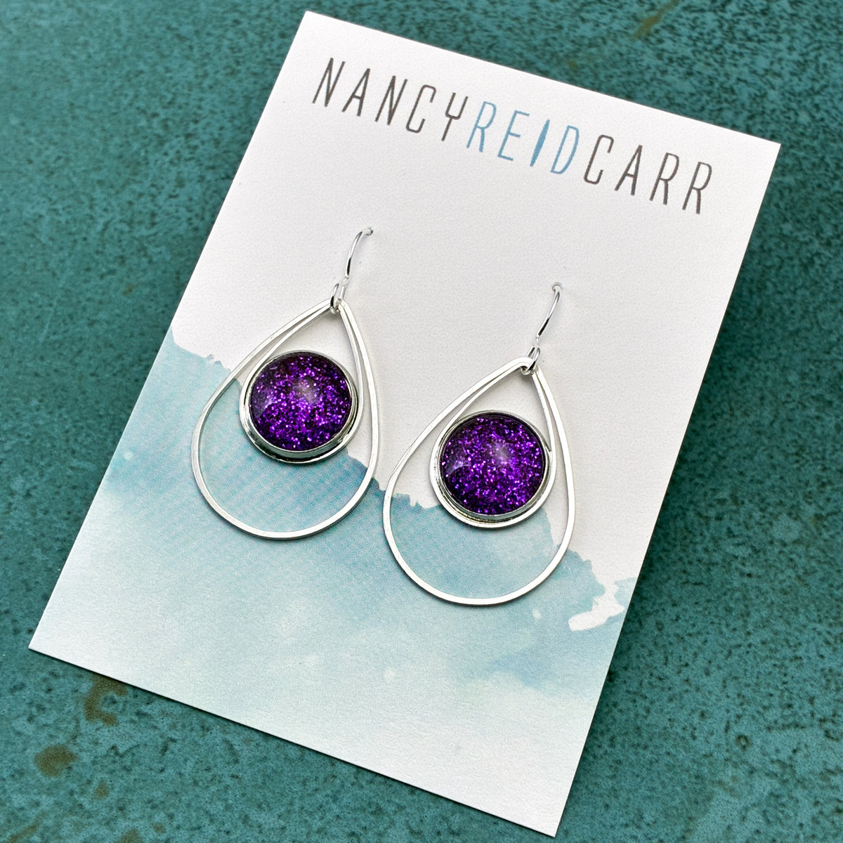 Violet Shimmer Teardrop Earrings - 3 Styles!