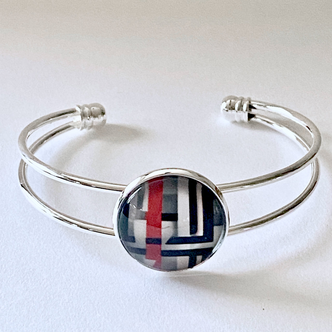 New! Bangle Bracelet - Red White Black