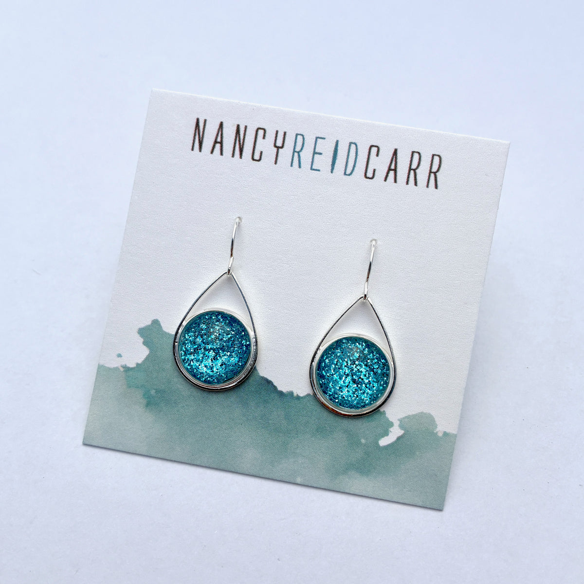 Turquoise Shimmer Teardrop Earrings - 3 Styles!