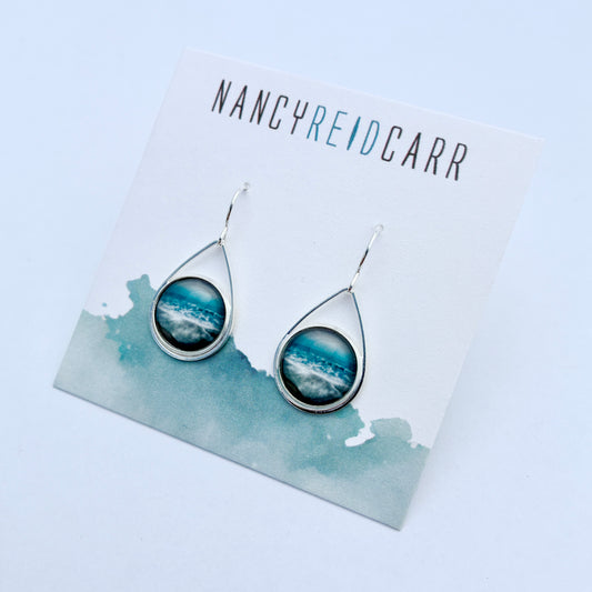 Aqua Sea Teardrop Earrings