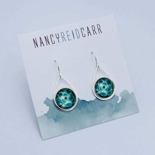 Succulent Teardrop Earrings
