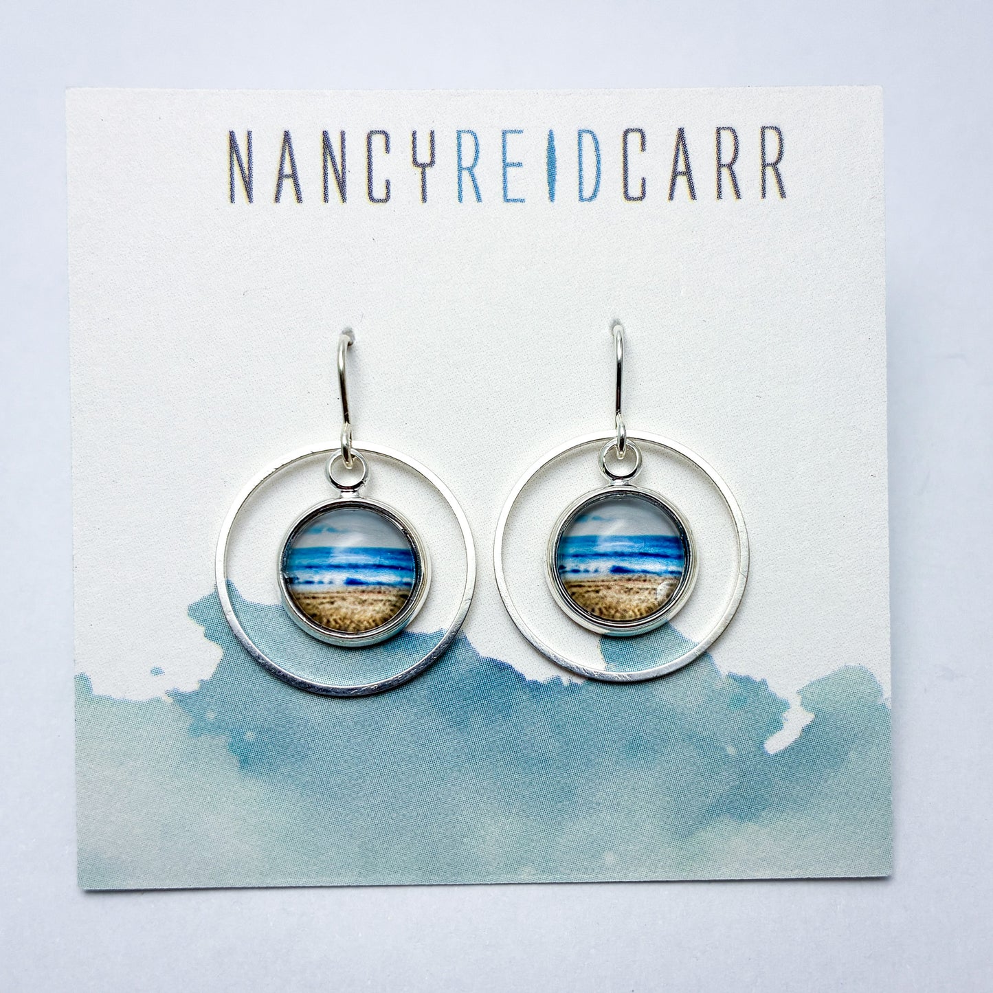 Breaking Waves - Orbit Drop Earrings - Ocean Wave Jewelry