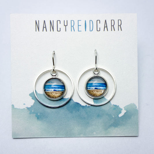 Breaking Waves - Orbit Drop Earrings - Ocean Wave Jewelry