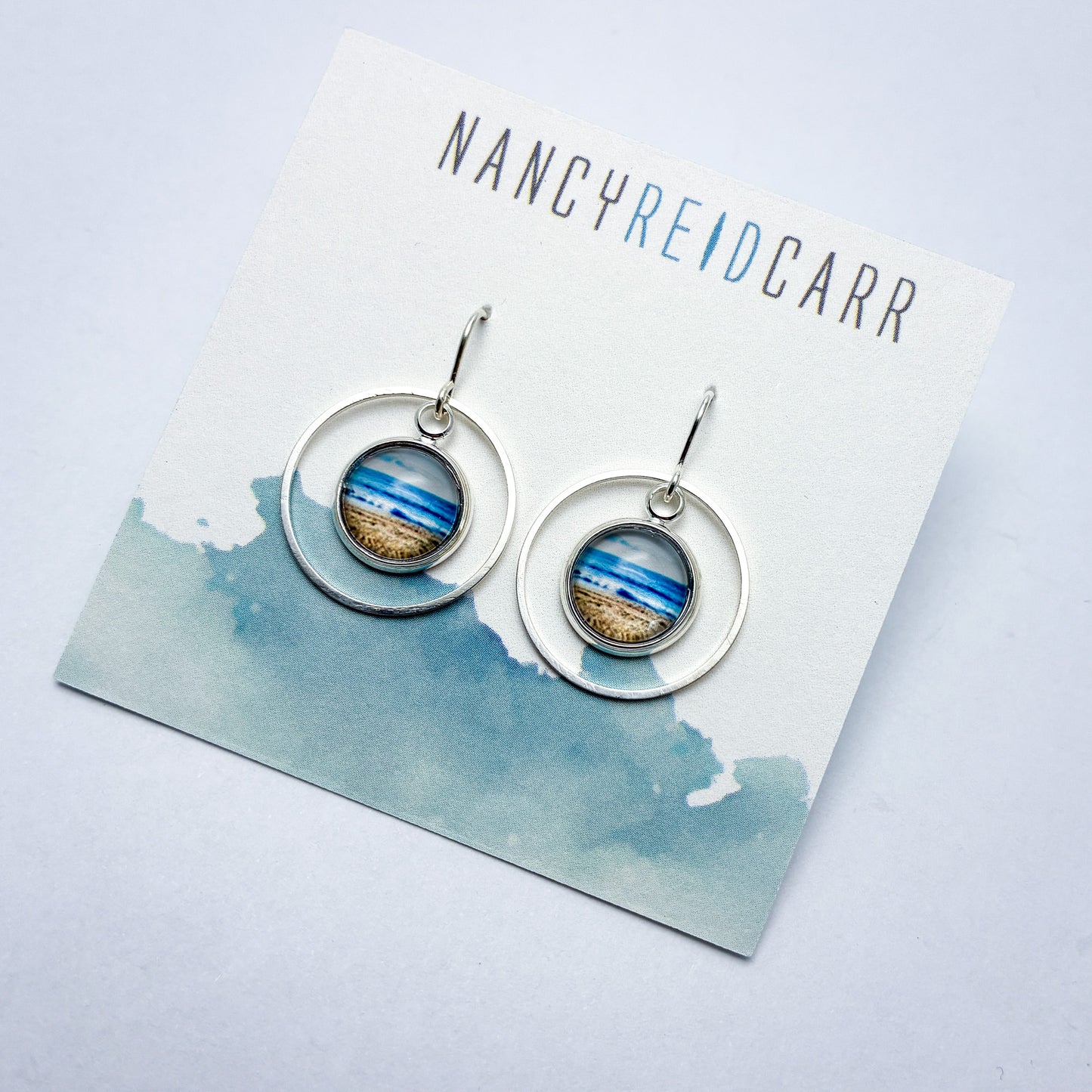 Breaking Waves - Orbit Drop Earrings - Ocean Wave Jewelry