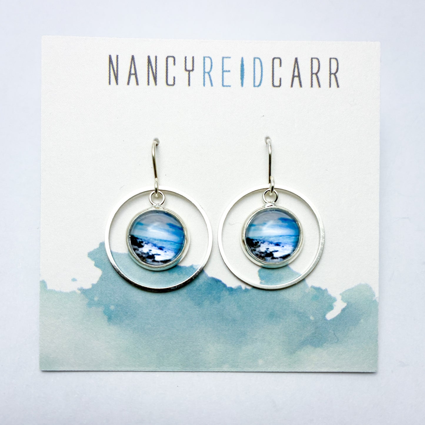 Coastal Orbit Drop Earrings – Ocean Wave Jewelry - Many Image Options
