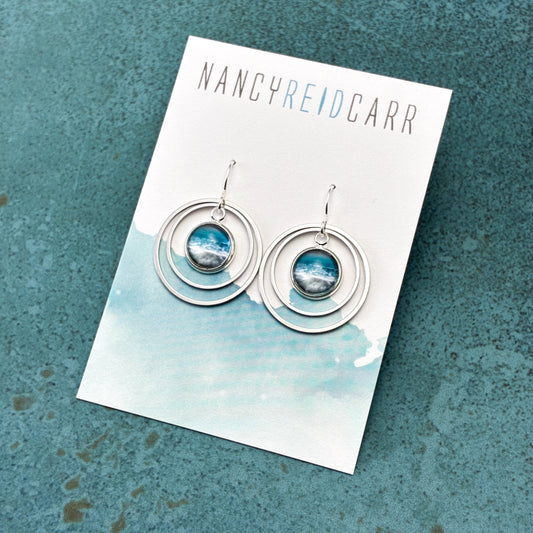 Aqua Sea - Orbit Drop Earrings  - 3 Styles