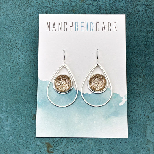 Champagne Shimmer Teardrop Earrings - 3 Styles!