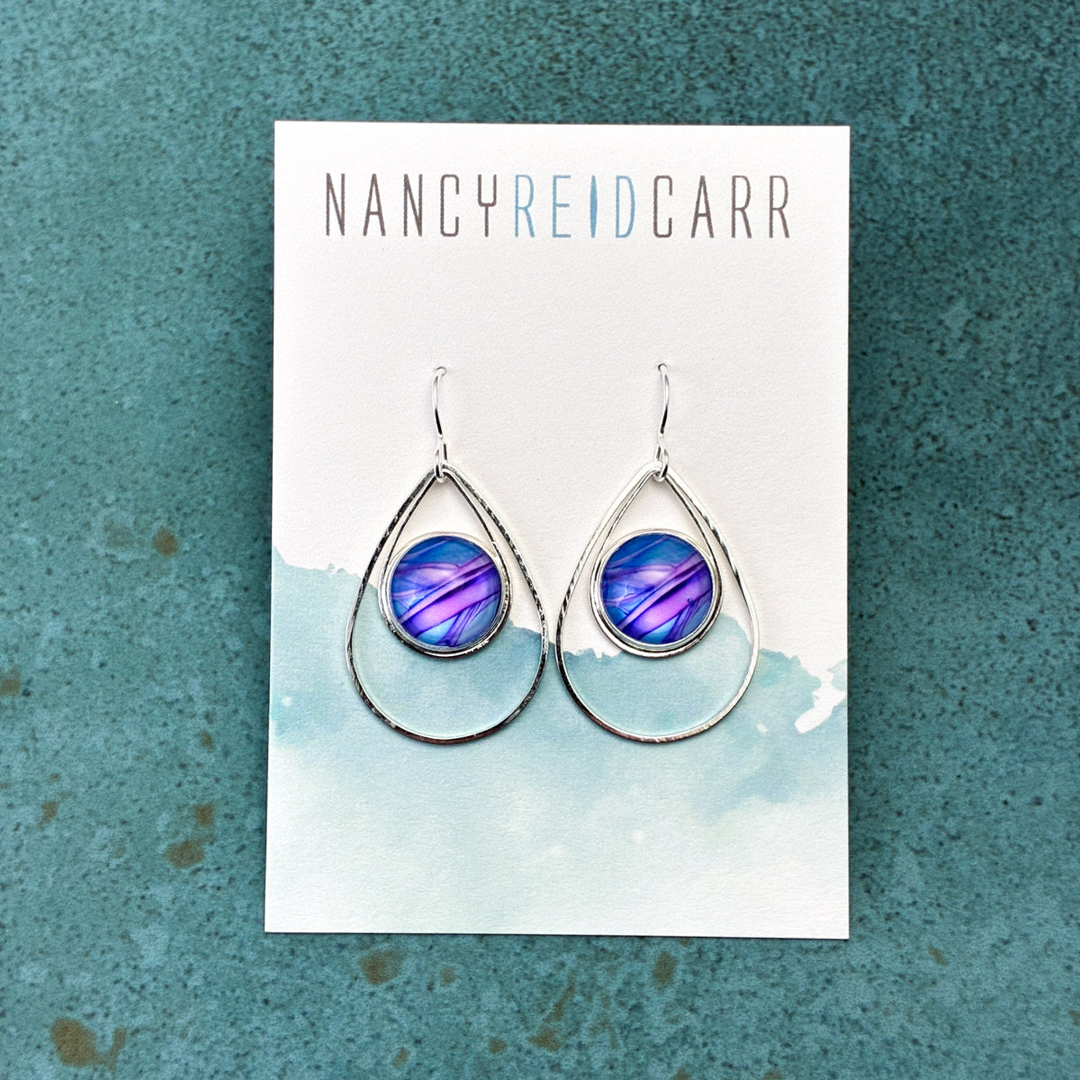 Blue Purple Teardrop Earrings - 3 Styles!