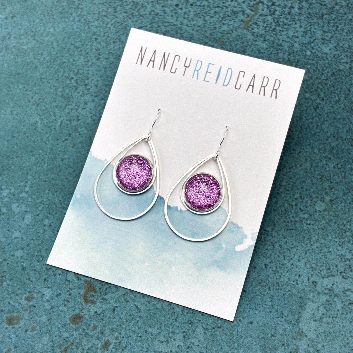 Amethyst Shimmer Teardrop Earrings - 3 Styles!