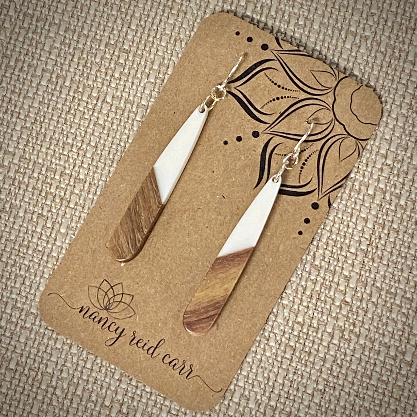 Modern Boho Collection - Long Sliver Drops - Wood & Resin