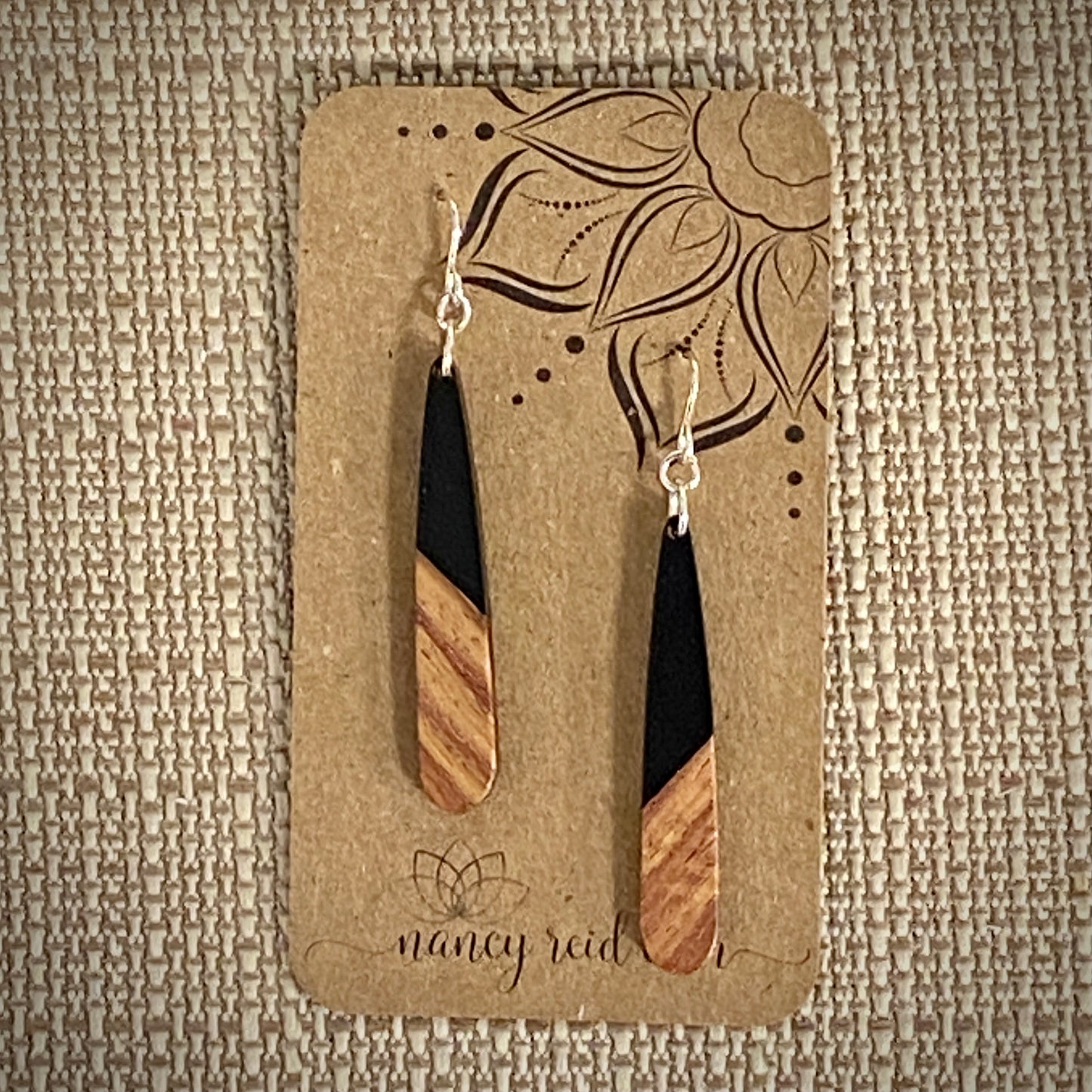 Modern Boho Collection - Long Sliver Drops - Wood & Resin