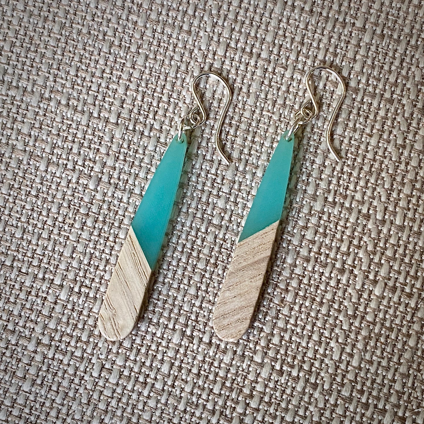 Modern Boho Collection - Long Sliver Drops - Wood & Resin