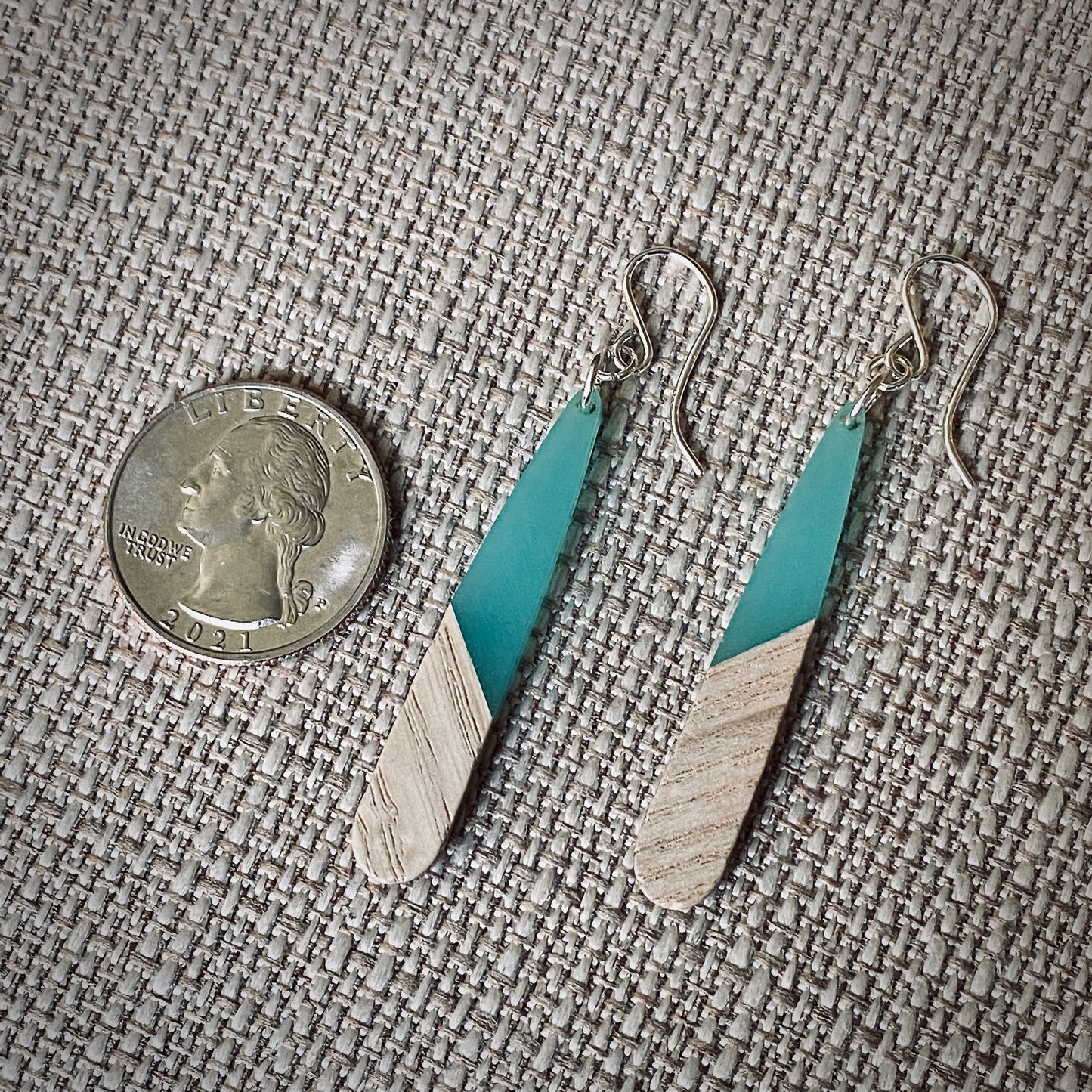 Modern Boho Collection - Long Sliver Drops - Wood & Resin