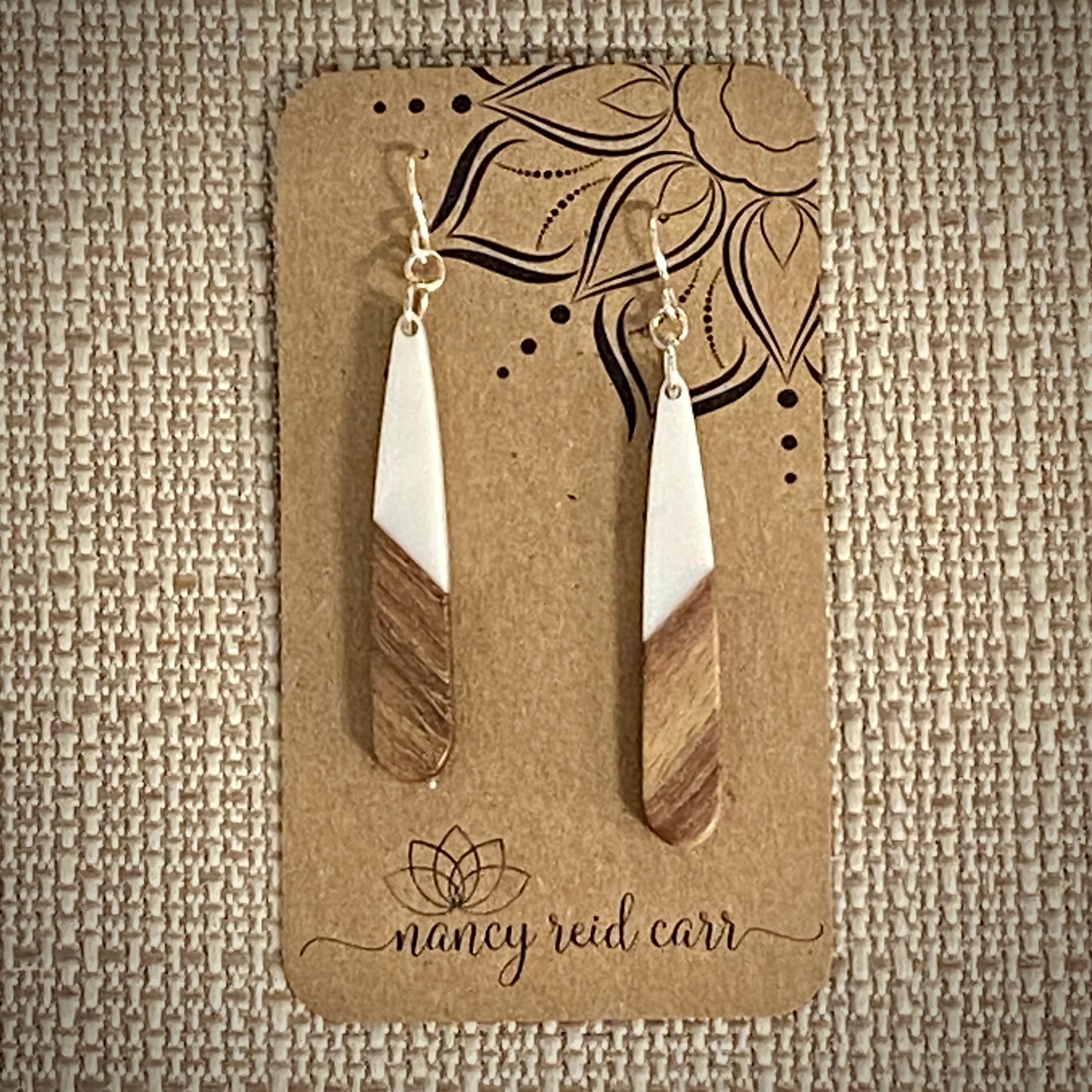 Modern Boho Collection - Long Sliver Drops - Wood & Resin