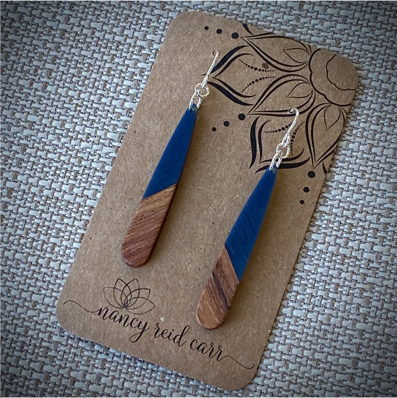 Modern Boho Collection - Long Sliver Drops - Wood & Resin