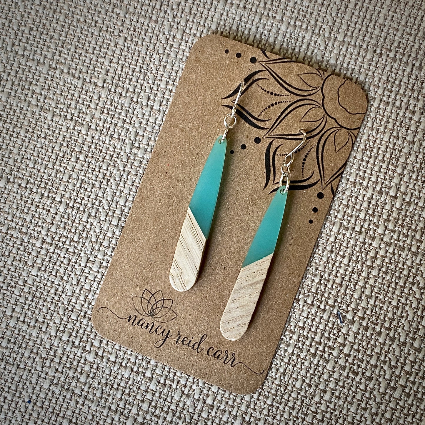 Modern Boho Collection - Long Sliver Drops - Wood & Resin